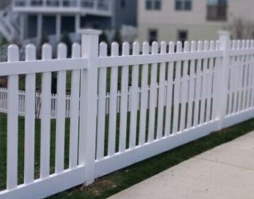 white monocacy style fence