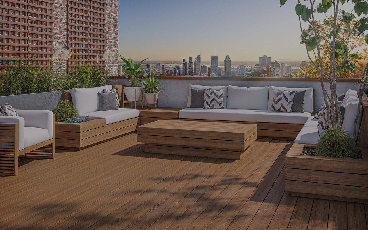 Deckorators Timberline Brown Rooftop deck