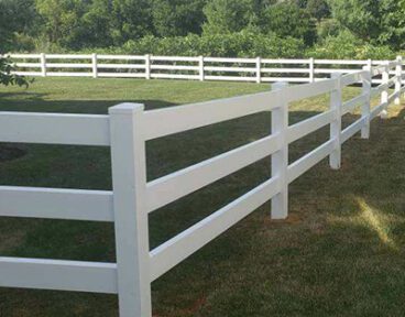 white ranch rail fence