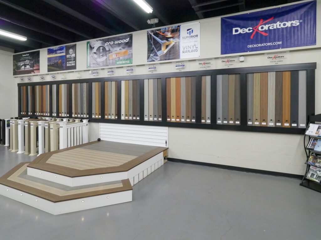 wall of sample composite deck options