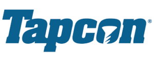 The Tapcon logo in blue stylized with an anchor head cut out of the O.