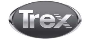 The Trex emblem logo, the text sitting on top of a reflective silver jewel.