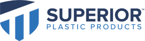 The stylized Superior Plastic Products logo in shades of blue, featuring an emblem to the left.