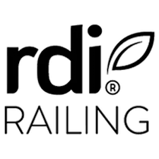 The rdi Railing logo stylized with a leaf to the right of the i.