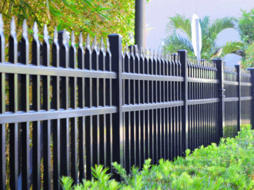 Black aluminum ornamental fence