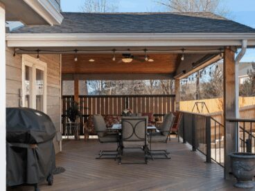 Deck with a covered section