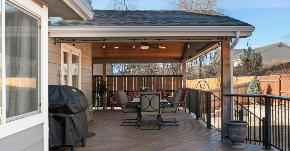 Deck with a covered section