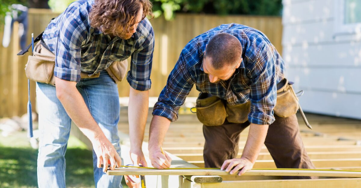 Two deck building contractors