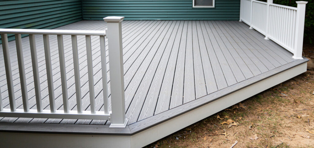 Grey composite deck material